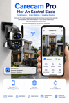 Vivatech Hina Dual Lens WiFi Akıllı Güvenlik Kamerası - 4MP 1080MP 360° Hareketli Waterproof Su Geçirmez, Carecam Pro Uygulamalı