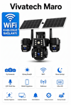 Vivatech Maro Güneş Enerjili Akıllı Güvenlik Kamerası - WiFi 12MP Üç Kameralı UltraHD Kablosuz Solar Kamera Sistemi