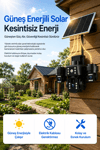 Vivatech Maro Güneş Enerjili Akıllı Güvenlik Kamerası - WiFi 12MP Üç Kameralı UltraHD Kablosuz Solar Kamera Sistemi