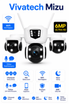 Vivatech Mizu WiFi Akıllı Güvenlik Kamerası - 6MP Üç Kameralı, 10X Dijital Zoom Gece Görüş Türkçe Çift Yönlü Konuşma
