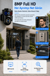 Vivatech Morio 128GB Hafıza Kartlı WiFi Akıllı Güvenlik Kamerası - 8MP FullHD Dual Lens Hareketli + Sabit, HiEasy Gece Görüşlü (+12V)