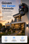 Vivatech Morio 64GB Hafıza Kartlı WiFi Akıllı Güvenlik Kamerası - 8MP FullHD Dual Lens Hareketli + Sabit, HiEasy Gece Görüşlü (+12V)