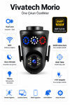 Vivatech Morio WiFi Akıllı Güvenlik Kamerası - 8MP FullHD Dual Lens Hareketli + Sabit, HiEasy Gece Görüş Sesli Takip (+12V)