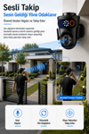 Vivatech Morio WiFi Akıllı Güvenlik Kamerası - 8MP FullHD Dual Lens Hareketli + Sabit, HiEasy Gece Görüş Sesli Takip (+12V)
