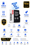 Vivatech O-Kam 128GB U3 Class 10 Micro SD Hafıza Kartı - Faster Transfer Speed 4K Video Kayıt Destekli (V30)
