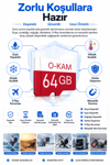 Vivatech O-Kam 64GB Class 10 Micro SD Hafıza Kartı - Faster Transfer Speed 4K Video Kayıt Destekli Güvenlik Kamerası Kartı