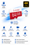Vivatech O-Kam 64GB Class 10 Micro SD Hafıza Kartı - Faster Transfer Speed 4K Video Kayıt Destekli Güvenlik Kamerası Kartı