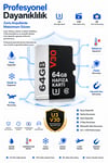 Vivatech O-Kam 64GB U3 Class 10 Micro SD Hafıza Kartı - Faster Transfer Speed 4K Video Kayıt Destekli (V30)