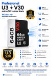 Vivatech O-Kam 64GB U3 Class 10 Micro SD Hafıza Kartı - Faster Transfer Speed 4K Video Kayıt Destekli (V30)