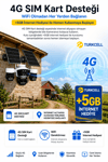 Vivatech OK333 4G Çift Solar Panelli Güvenlik Kamerası - Premium Serisi 12MP 4 Kameralı Gece Görüşlü Akıllı Kamera