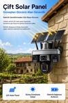 Vivatech OK335 4G Çift Solar Panelli Güvenlik Kamerası - Premium Serisi 12MP 4 Kameralı Gece Görüşlü Akıllı Kamera