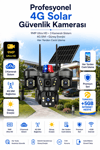 Vivatech ON-SG4366 128GB Hafıza Kartlı 4G Sim Kartlı Güneş Enerjili Güvenlik Kamerası - 9MP Üç Kameralı UltraHD Premium (+5 GB İnternet)