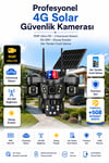 Vivatech ON-SG4366 4G Sim Kartlı Güneş Enerjili Akıllı Güvenlik Kamerası - 9MP Üç Kameralı UltraHD Ultra Premium Serisi