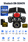 Vivatech ON-SG4474 128GB Hafıza Kartlı 4G Çift Solar Panelli Güvenlik Kamerası - 12MP HiEasy AOV Sürekli Kayıt,  Çift Yönlü Ses (+5GB İnternet)