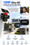 Vivatech ON-SG4474 4G Çift Solar Panelli Güvenlik Kamerası - 12MP HiEasy AOV Sürekli Kayıt, Çift Yönlü Ses,  4 Lensli Gece Görüşlü