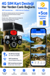 Vivatech S446 4G Çift Solar Panelli Güvenlik Kamerası - 12MP 3 Motorlu Hareketli + 1 Sabit , Sirenli 20800mAh Bataryalı HiEasy
