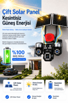 Vivatech S446 64GB Hafıza Kartlı 4G Çift Solar Panelli Güvenlik Kamerası - 12MP 3 Motorlu Hareketli , 20800mAh Bataryalı (+5GB İnternet)