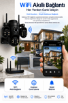 Vivatech Shiro 128GB Hafıza Kartlı WiFi Akıllı Güvenlik Kamerası - 16MP 4 Lensli Çoklu Görüş, HiEasy Gece Görüş Sesli Takip (+12V)