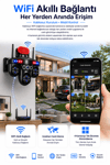 Vivatech Umeko 64GB Hafıza Kartlı WiFi Akıllı Güvenlik Kamerası - 16 MP 4 Kameralı 7 Lensli, 3 PTZ Motorlu 10X Optik Zoom (+12V Adaptör)