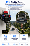 Vivatech Umeko WiFi Akıllı Güvenlik Kamerası - 16 MP 4 Kameralı 7 Lensli, 3 PTZ Motorlu 10X Optik Zoom IP66 Gece Görüş (+12V Adaptör)