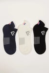 3'lü Paket Golf Unisex Step Çorap Siyah/Beyaz/Lacivert