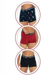 U.s Polo Assn. 80528 Erkek Pamuklu 3'lü Boxer-Siyah&Bordo&Baskılı