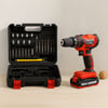 24W Şarjlı Matkap Seti 1350 RPM Çantalı (Kırmızı)