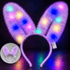 3 Modlu Led Işıklı Peluş Tavşan Kulağı Lila Renk