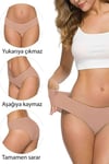 4 Adet Kadın Dikişsiz Lazer Kesim Esnek İz yapmayan Külot Ten mudanis