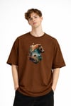 Bear2 - Oversize Tişört KAHVE