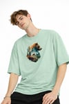 Bear2 - Oversize Tişört SU YESILI