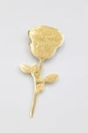 Çelik Gül Broş - Altın