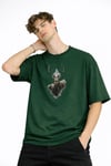 Deer - Oversize Erkek Tişört HAKI