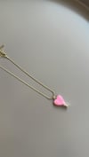 Mineli Kalp Kolye - Pembe
