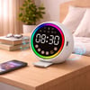 Mini Bluetooth Hoparlör Dijital Saat & Alarm USB Şarjlı Işıklı 5W
