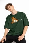 MN - Bear Baskılı Oversize Tişört HAKI