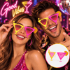 Sarı Pembe Renk Martini Parti Gözlüğü