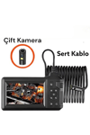 Vtn-009 Ekranlı Çift Kameralı 20 Metre Sert Kablo Yılan Endoskop Kamera 8 Mm 4.3 Inc