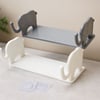 Yapışkanlı Tutacaklı Plastik Etajer 12x31 cm (Beyaz/Gri)