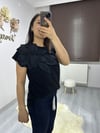 ekru çiçek aplikeli tshirt