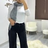 Mng siyah ön dikişli jean