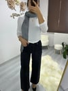 Mng siyah ön dikişli jean