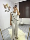 Natural siyah biye detaylı takım