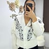 taş işlemeli triko kazak hırka