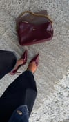 BORDO ÇANTA & RUGAN TOPUKLU AYAKKABI SETİ