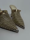 JEKSA HAKİKİ DERİ TOPUKLU TERLİK GOLD