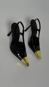 JESSİ GOLD METAL UÇLU STİLETTO SİYAH
