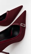 LORA SÜET TOPUKLU STİLETTO BORDO