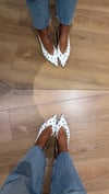 PUANTİYELİ TOPUKLU AYAKKABI BEYAZ