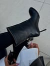 REBECA HAKİKİ DERİ TOPUKLU ÇİZME BOT SİYAH